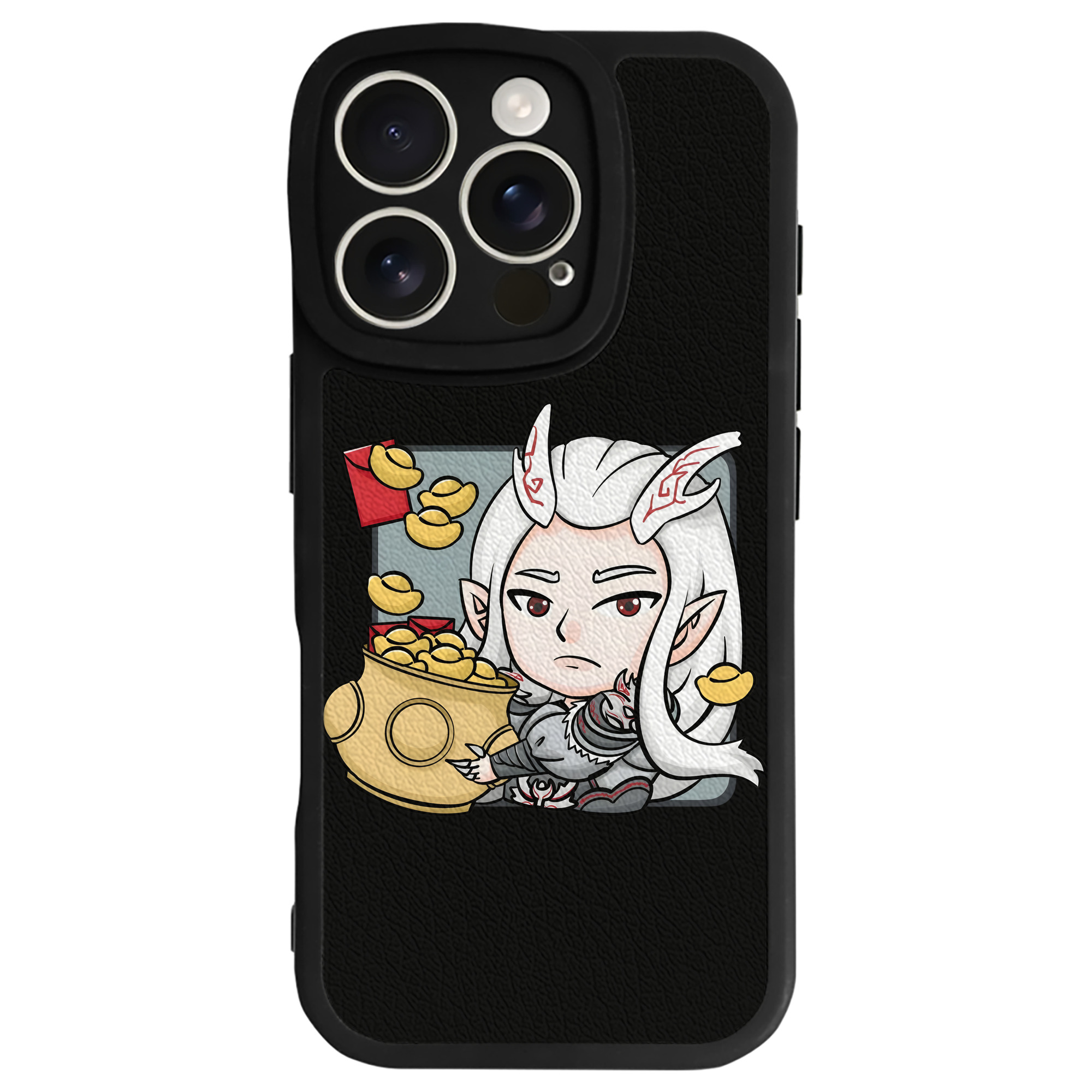 （画像用） Ne Zha 2 ナタ 魔童の大暴れ 【iPhone 16シリーズ対応】シリコンスマホケース（レザー調） 材質：シリコン